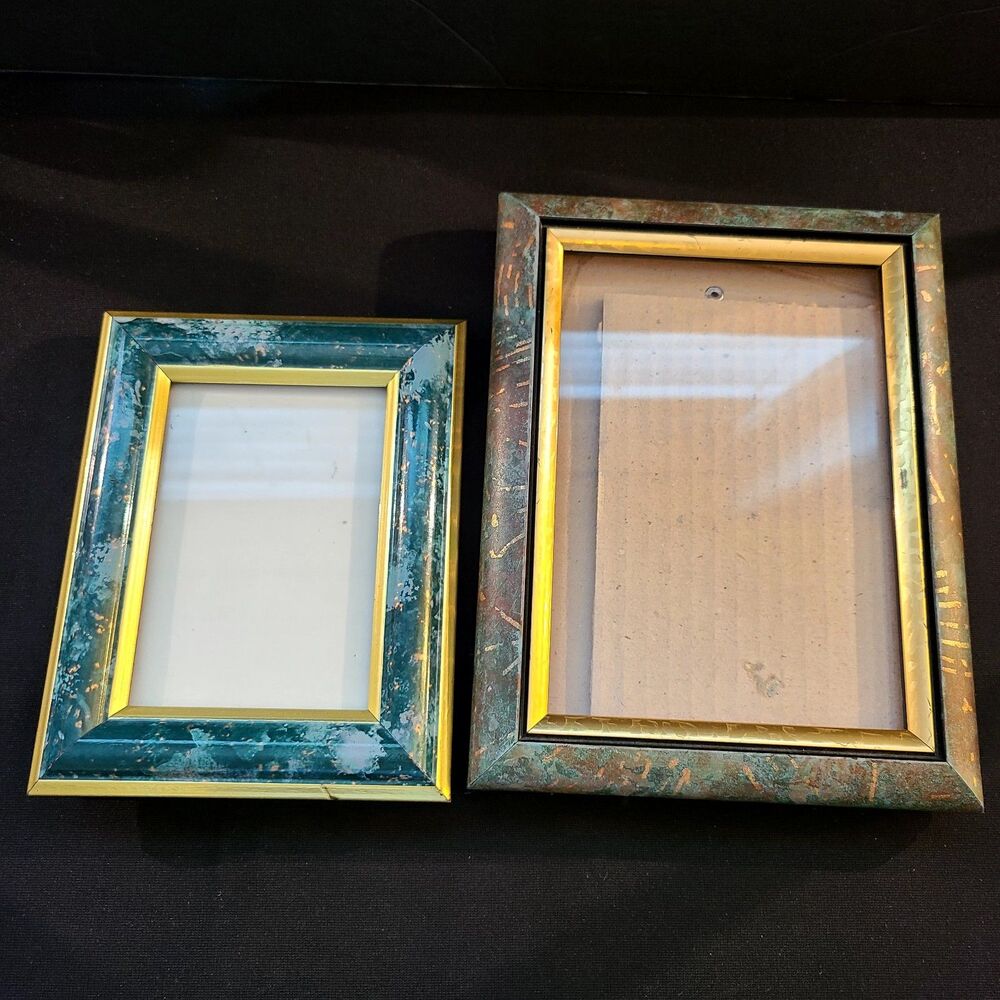 Vintage 80s Decorative Photo Frames (2 Pcs) 3"x5 Burnes 5x7 Rare Woods